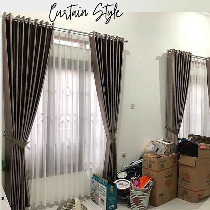 Custom Gorden Blackout & Vitrase Bu Mena Warna Cream