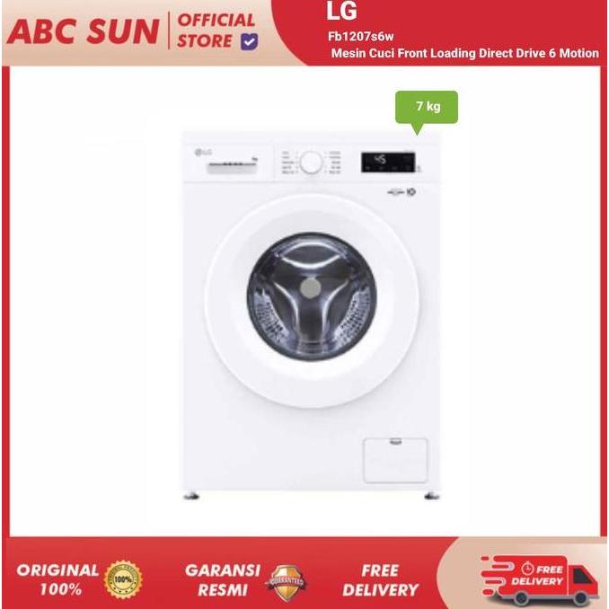 Terlaris Lg Fb1207S6W Mesin Cuci Front Loading Direct Drive 6 Motion 7Kg Garansi Resmi 10 Tahun Stai