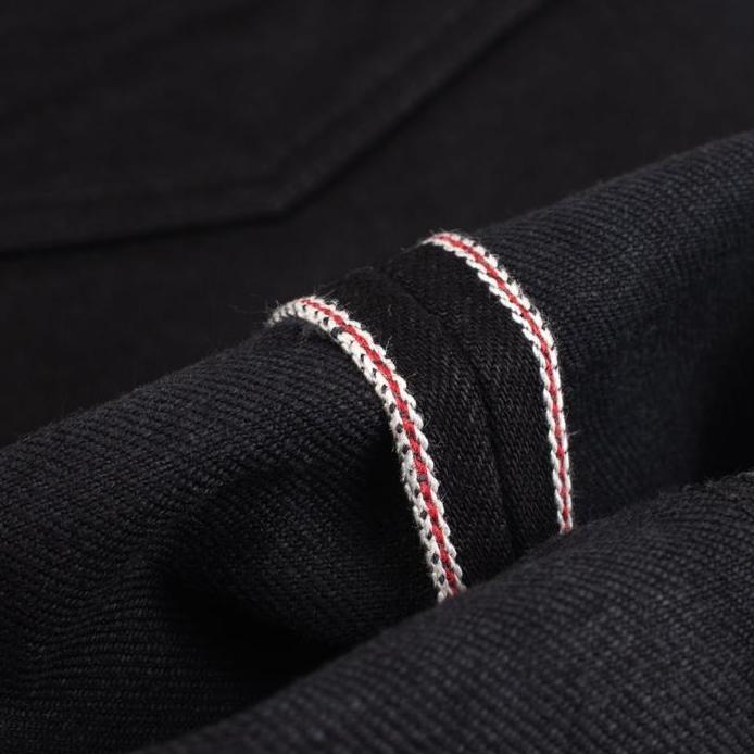 IH-777S-142BB Iron Heart 14oz Black x Black Selvage Slim Tapered Jeans murah