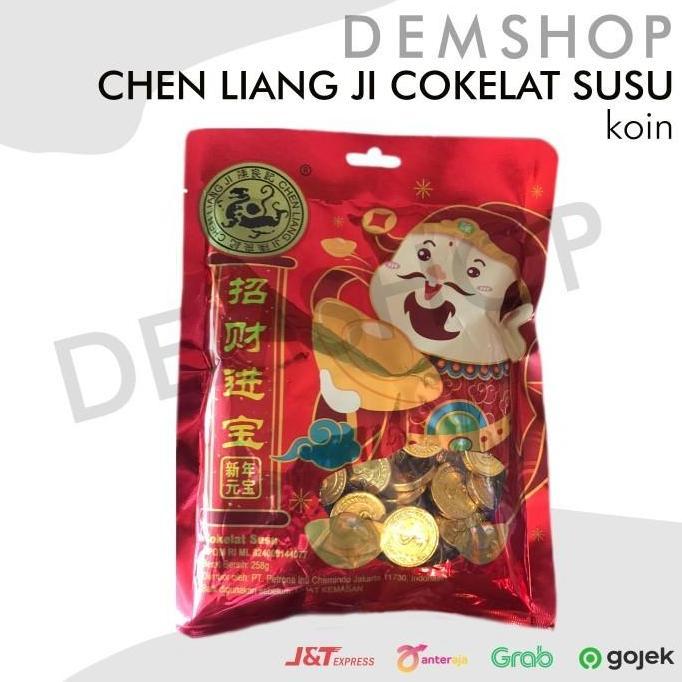 Thebest- Coklat Susu Chen Liang Ji bentuk Koin / Emas Imlek (Yuen Bao)