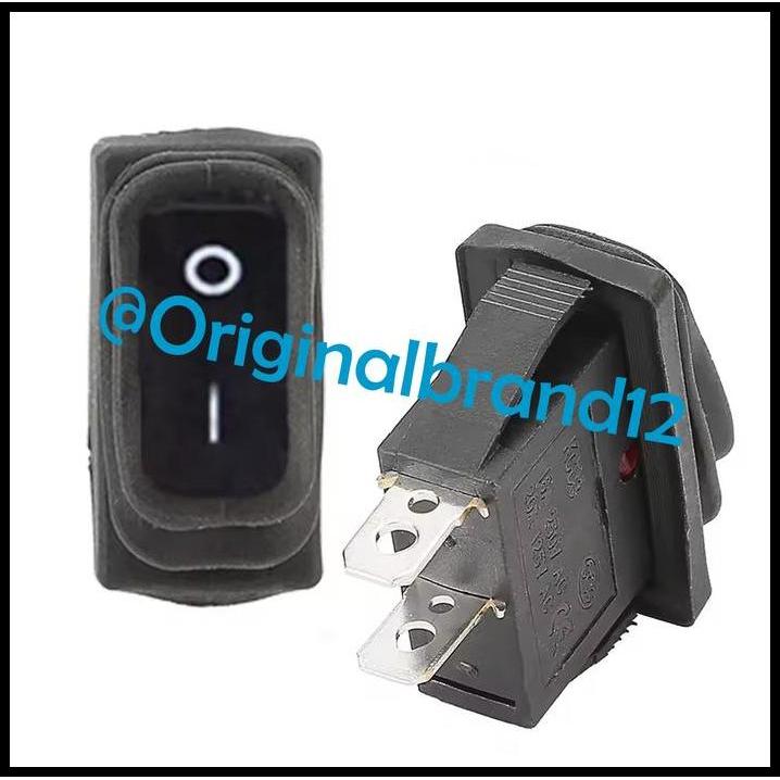 TERLARIS SAKLAR WATERPROOF KECIL LAMPU ON OFF AC 2 PIN  ROCKER SWITCH ANTI AIR 2 KAKI