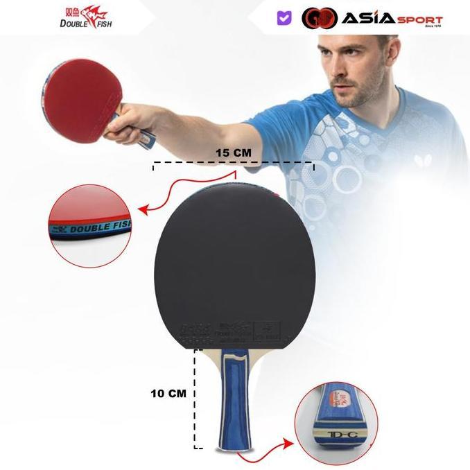 Raket Tenis Meja Doublefish Bat 1D-C + Bag | Tenis Meja | Table Tenis Bat 1D-C + Cover (TERBAIK) (TE