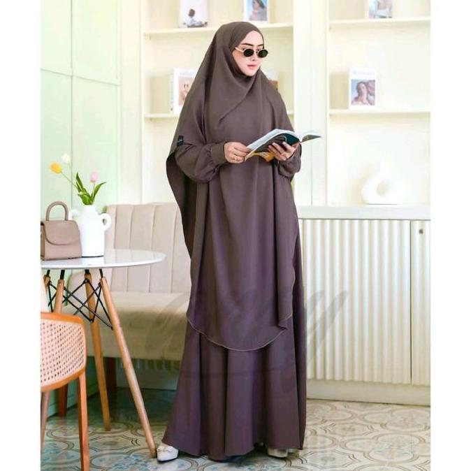 Murah Humaira Set Syari By Arsy Hijab Baju Umroh Haji Set Cadar  Gamis Madame Antiuv Gamis Adem Gami