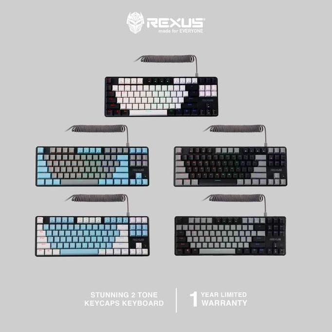 Rexus Legionare MX5.2 TKL Finale: Keyboard Gaming Mechanical Modern, Desain ringkas, Keycaps Double-