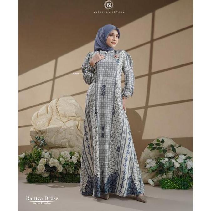Grosir [Bisa Cod] Raniza Dress Nadheera Luxury Gamis Rayon Premium Motif Batik Terbaru Ranniza Nadee
