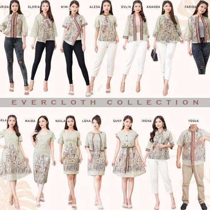 Murah Evercloth Gisela Dress Batik Wanita Sabrina Dress Wanita Batik Modern Gaun Pesta Aline Terusan