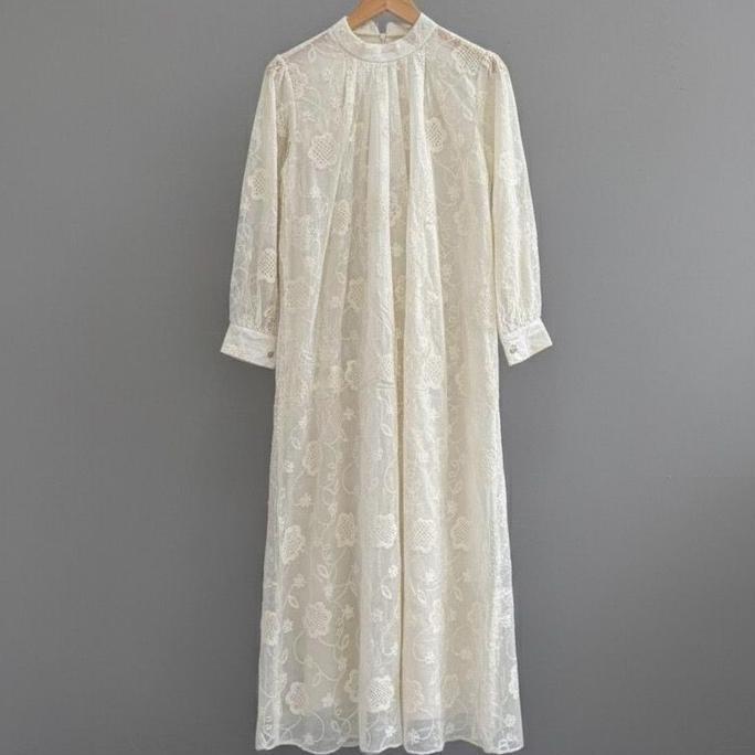 Sale Joley Cloth - Artha Gamis Mewah Tancel Bordir Full Furing Dress Ivory Outfit Raya Kondangan Baj