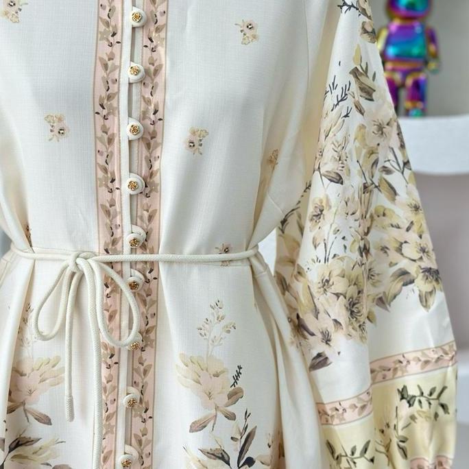 Promo Vivorie Premium Gm 1913 Gamis Kancing Bunga