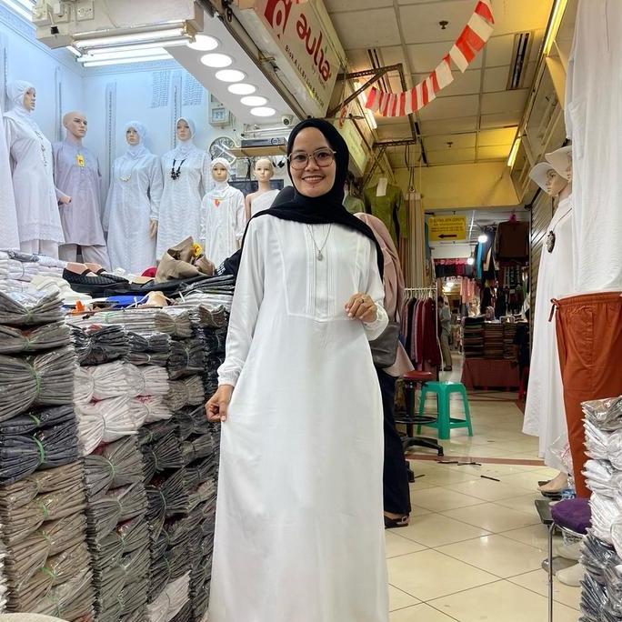 Murah Gamis Polos Rayon/Gamis Putih Ibu