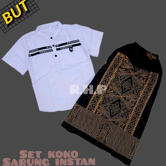 (BEST SELLER) setelan Baju koko sarung anak cowok  / koko muslim  Kurta  Turki Katun modern