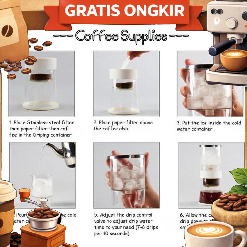 Cold Brew Coffee Dripper Drip Tower Alat Kopi Seduh Dingin Diguo 2173