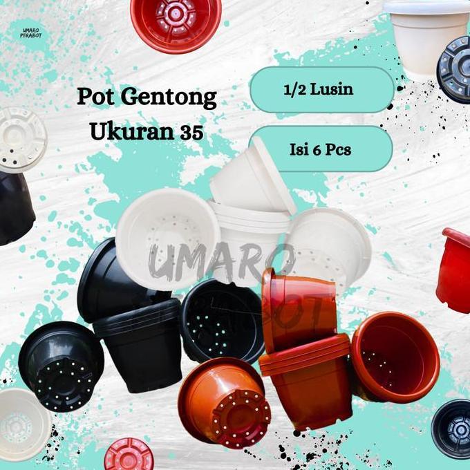GROSIR 1/2 Lusin Pot Gentong Ukuran 35 / Pot Besar / Pot Jumbo / Pot Vinca / Pot Tanaman / Pot Bunga