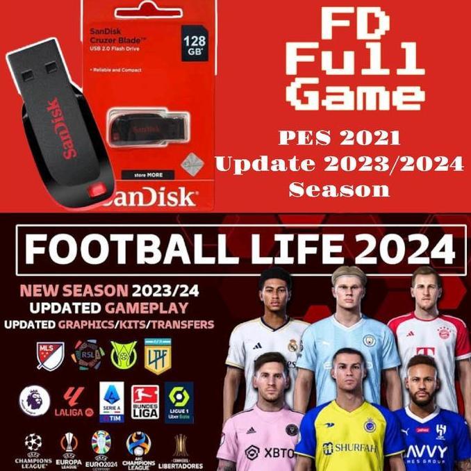 Flashdisk Game PES 2021 Full Update Season 2023-2024 Football Life 2024 + Full Game PS1 PS2  PS3 - 1