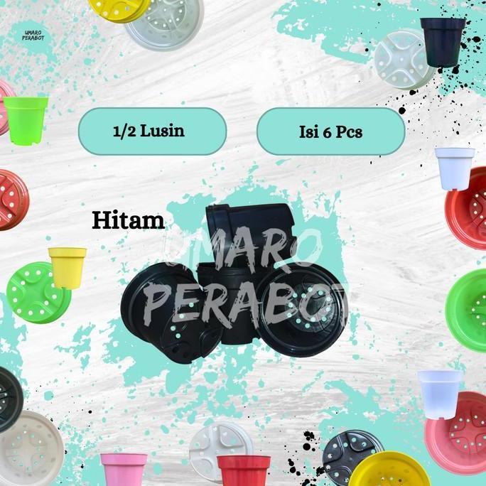GROSIR 1/2 Lusin Pot Polos Ukuran 25 / Pot Tinggi / Pot Srondol / Pot Tanaman / Pot Bunga / Pot Plas