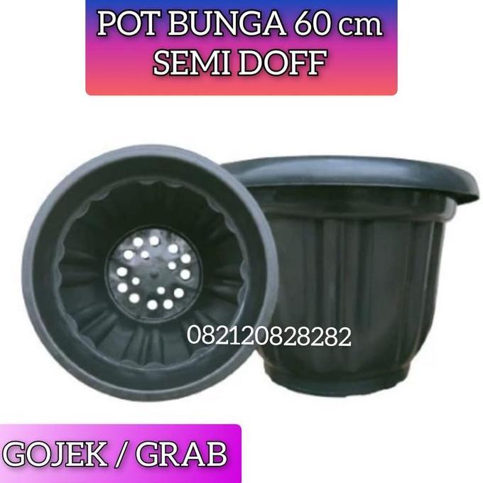 POT TANAMAN BESAR 60CM SEMI DOFF / POT BUNGA JUMBO HITAM 60 CM
