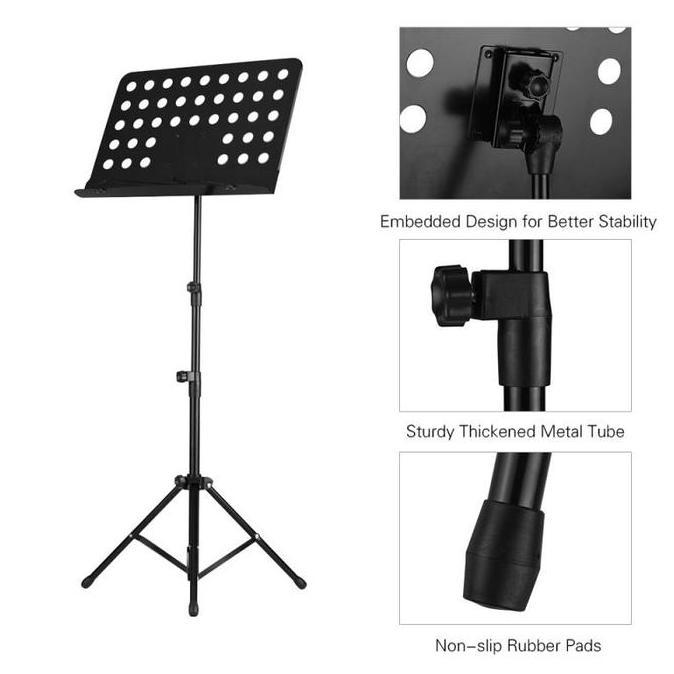 Newall- Stand Partitur Stand Book Musik Stand Holder Buku Untuk Buku Musik