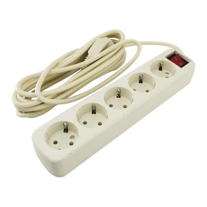 Fastrik- Stop Kontak 5 Lubang 5 Meter - Terminal Listrik 5 Lubang