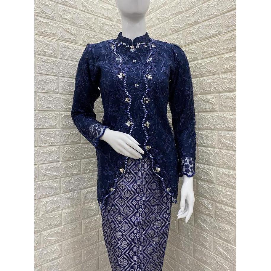 Kebaya Kayla Premium Bahan Tile Spenggel  Payet Jahit, baju kebaya wisuda, pesta. (Atasan saja)
