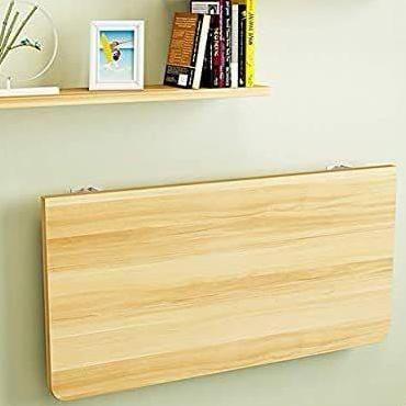 Allo- Furnitur Kamar Estetik Meja Lipat Dinding Kayu 60X40 Cm Tempel Belajar Lesehan Gantung Besi Be