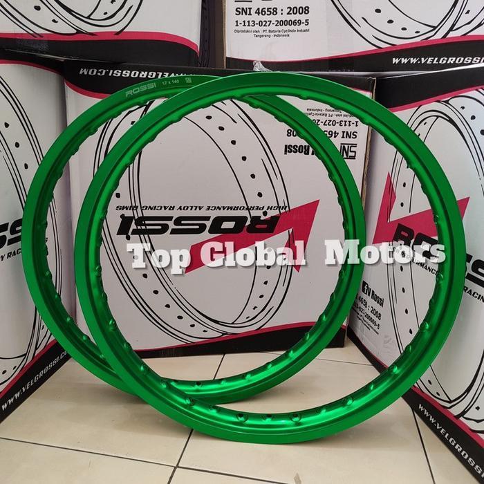Velg Rossi Hijau 140X140 Ring 17 Hole 36 Sepasang Bisa Semua Motor Motorcycle Original Dan Terpercay