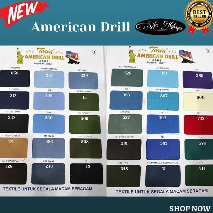 Boyinboy- Kain American Drill. Bahan Kain Drill 58"