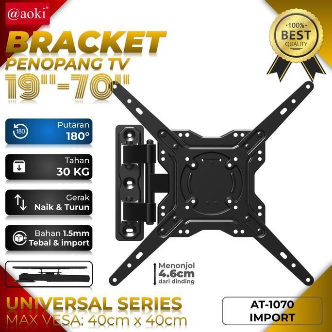 Bracket LCD Swing AOKI LED TV 19" - 70" Bracket butterfly flexible