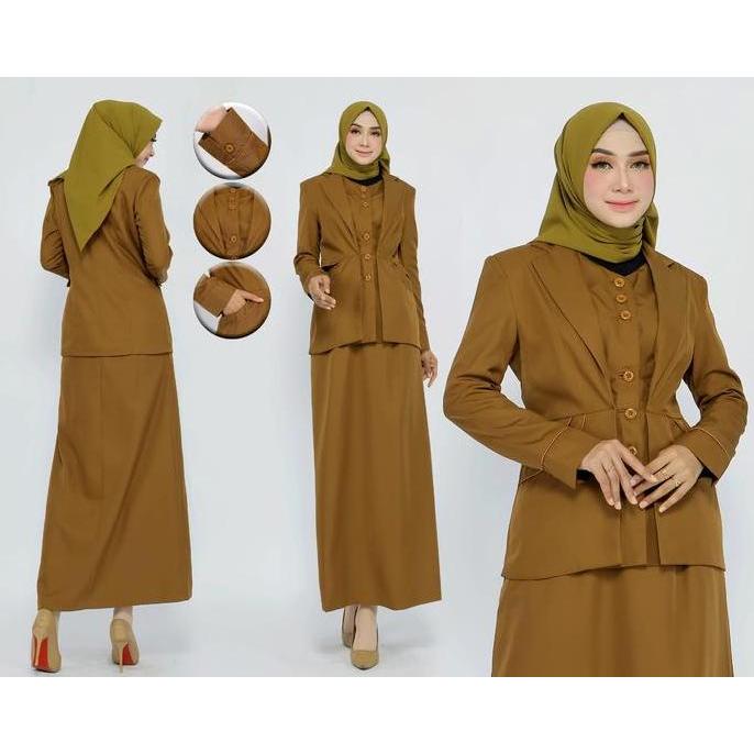 (BEST SELLER) Baju Wanita Kerja Dinas PNS Pemda Aceh Rompi Baru Katun Kerja Seragam