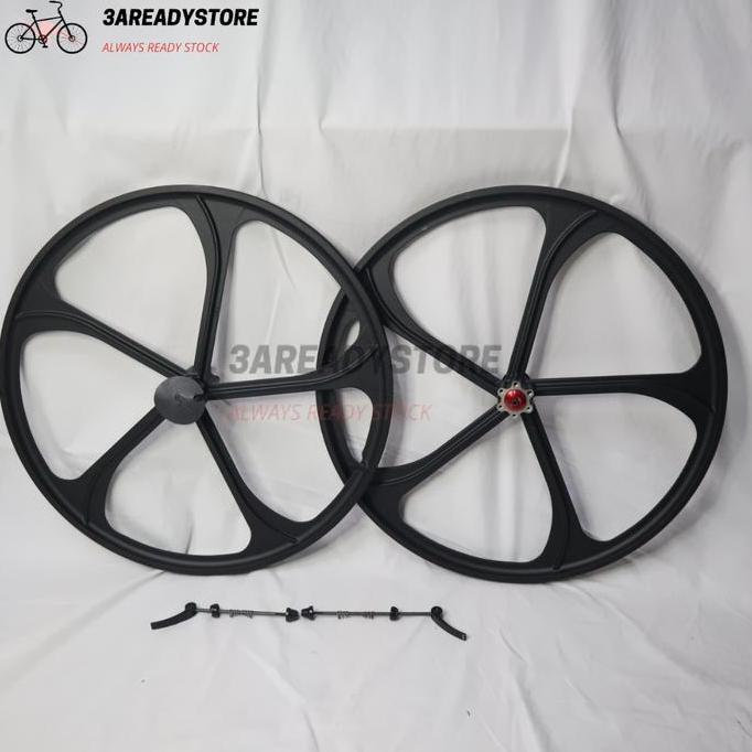 TERBARU Velg / Wheelset racing sepeda ALLOY 26" inch 5 Palang