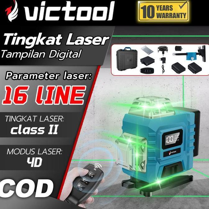 PROMO 8/16/12 Line Laser Level (Tampilan digital 4D)16 Line Alat Laser Level 4D Laser Level 16 Line 