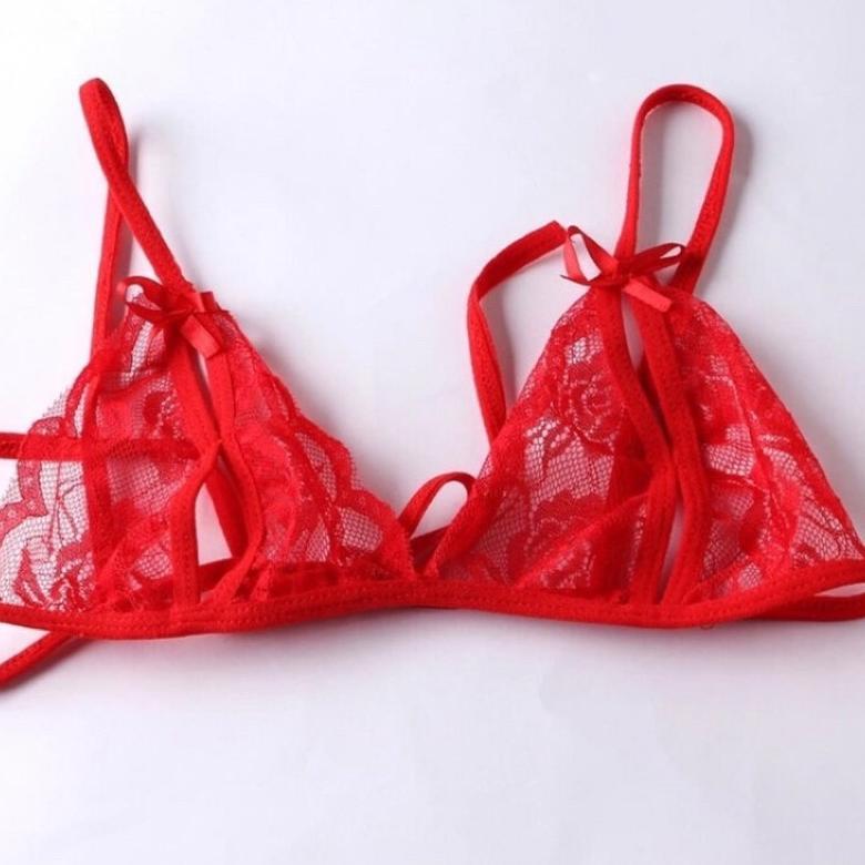 TERBARU Set Bra Cd Lingerie Cosplay Transparan Bikini Gstring Sexy Open Thong Ukuran Kecil Besar Big