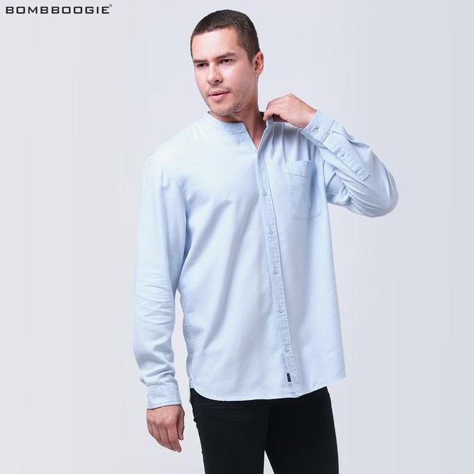 Grosir Bombboogie Kemeja Koko Pria Makata Baby Blue 24921B5Bb