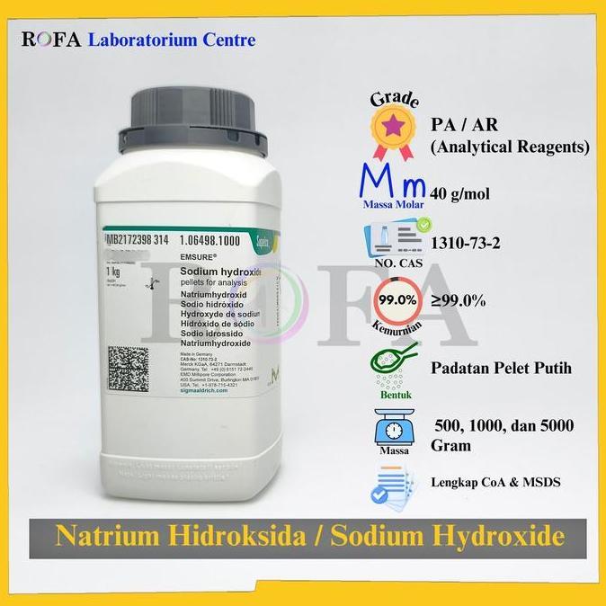 Ground- Natrium Hidroksida / Sodium Hidroksida / Naoh Pro Analisis 500 - 5000 Gram
