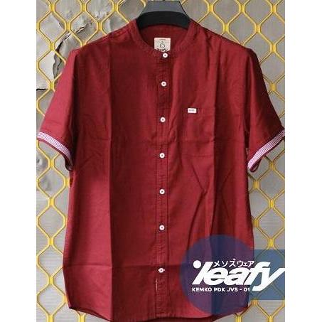 LEAFY JSV-001  Baju Muslim Pria Lengan Pendek Kemko Twill Premium Koko Panjang Nyaman Linen Katun