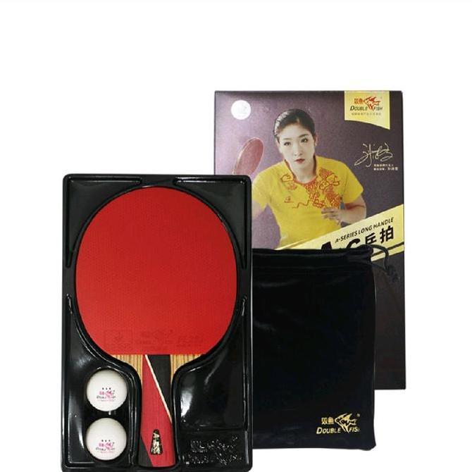 BET PIMPONG DOUBLE FISH 8A-C CARBON ORIGINAL PRO PLAYER BAT TENIS MEJA Super Light Weight dengan Han