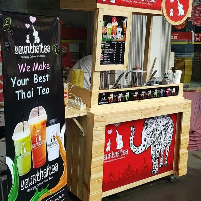 Terlaris Booth Portable/Rombong/Gerobak Dorong/Booth Kayu/Booth Jati/Gerobak