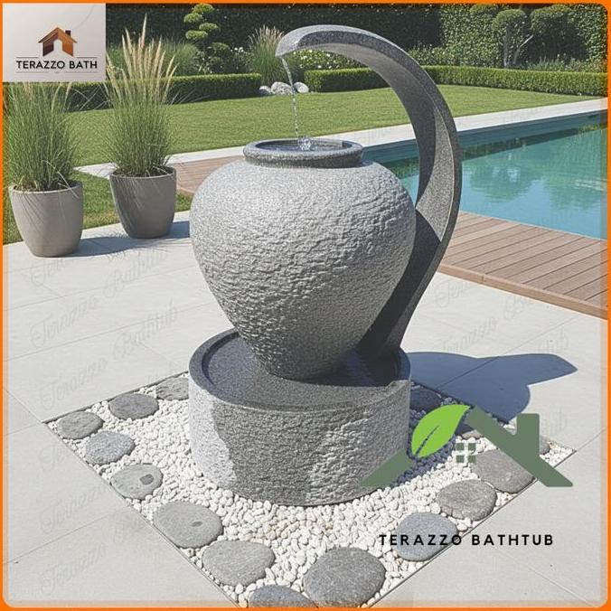 Terlaris Air Mancur Kolam Minimalis Gentong Mewah | Air Mancur Teraso Terazzo Handmade