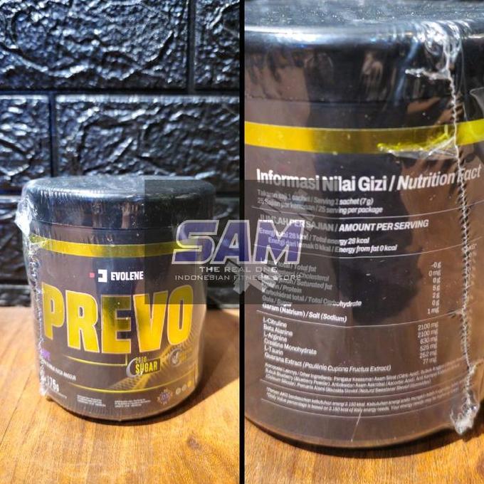 Suplemen Fitness EVOLENE New Prevo 175 gram 25 sachet Malang Pre Workout Creatine