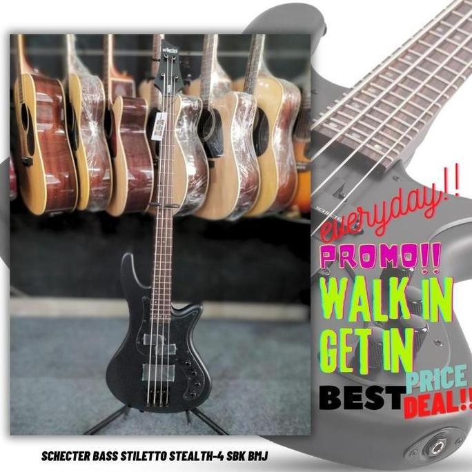 Murah SCHECTER BASS STILETTO STEALTH-4 SBK BMJ Non COD