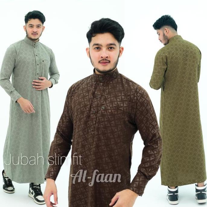 (BEST SELLER) Jubah Slimfit Jubah Gamis Pria Jubah Muslim busana muslim pria jubah saudi model alhar