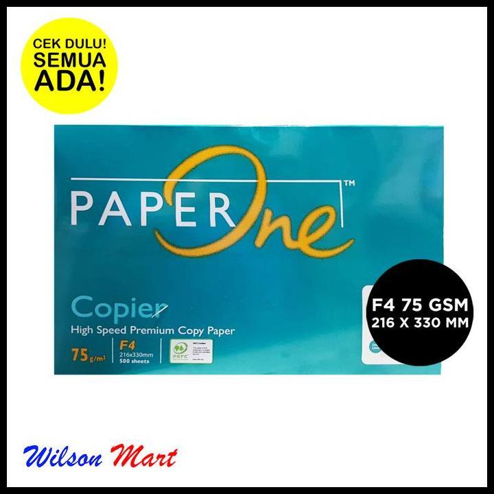 Kertas Hvs F4 Paperone Copier 75 Gsm 1 Rim 500 Sheets 216 X 330 Mm Terlaris