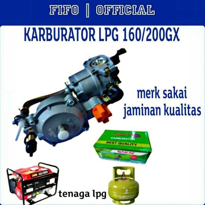 60Kelao - Karbulator Lpg Gx160 200 Sakai/ Konverter Kit Genset Air Hybrid Bensin Ke Lpg Murah Mesin 