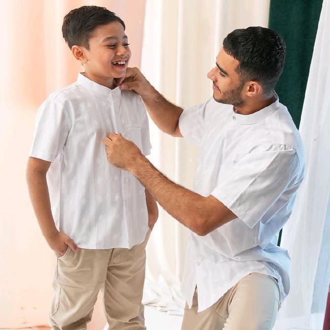Casella Baju Koko Anak Laki Laki Lengan Pendek | Koko Couple Ayah-Anak Nizar Edition