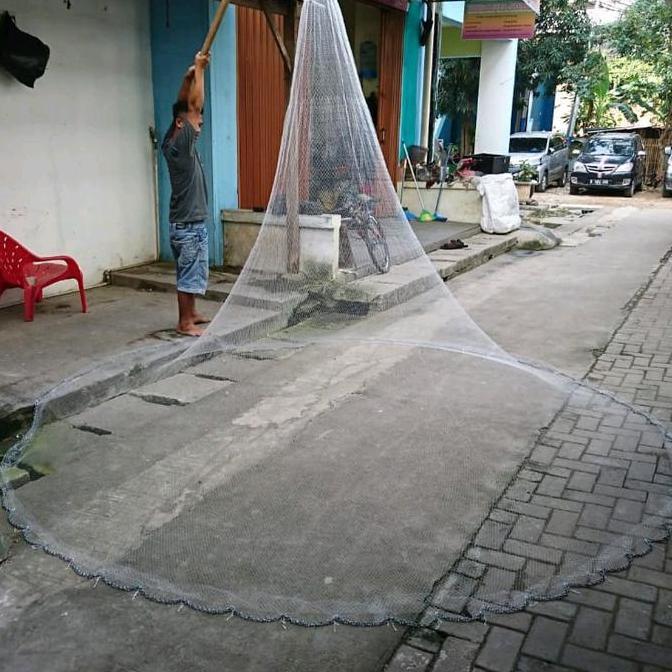 60kelao - jala ikan, jala lempar 3 meter bahan senar siap pakai, jala udang,  jala sungai, jala kali