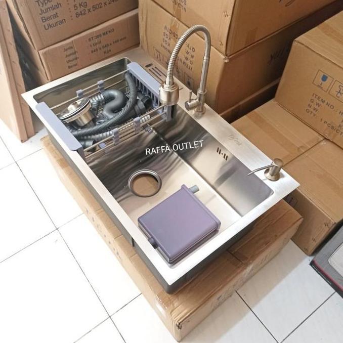 Thebest- paket kitchen sink 7545+kran sus 304+t sabun/sink