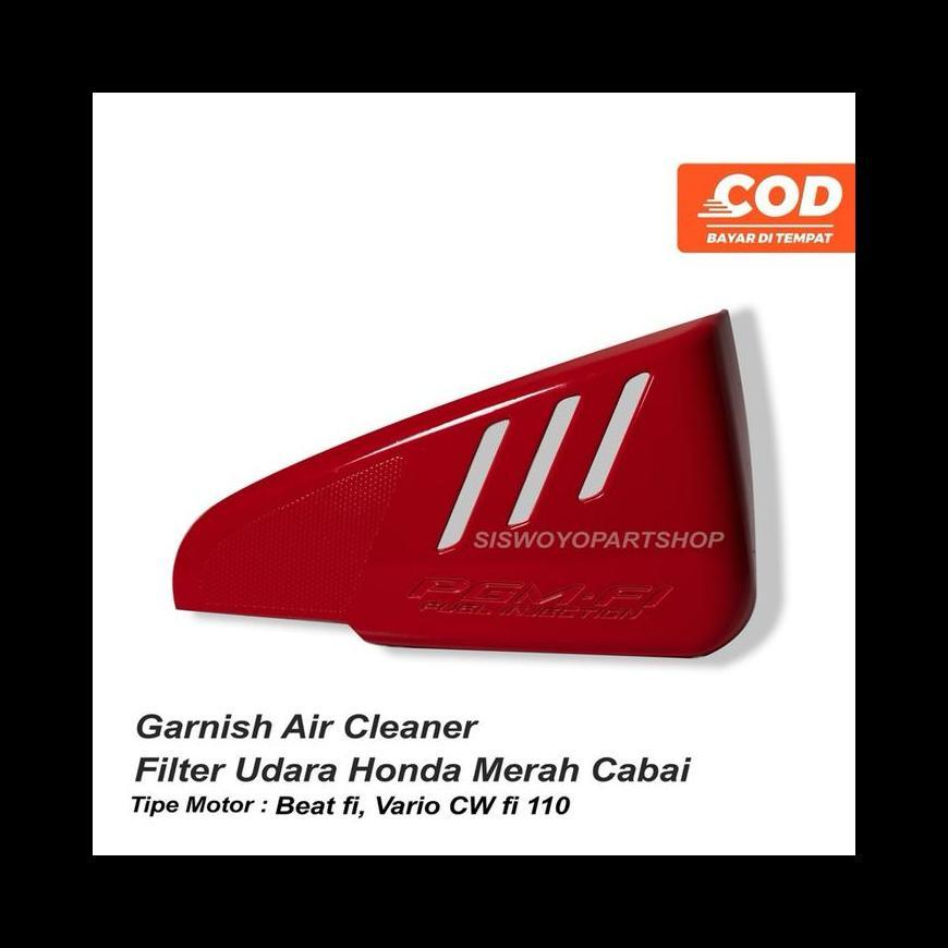 Garnish Filter Udara Honda Scoopy Beat fi Vario CW fi 110 Merah tahun 2012 sd 2014 tipe stater kasar