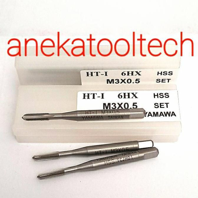 Handtap set YAMAWA 3x0.5 HSS isi 3pcs | Tap HSS M3 YAMAWA