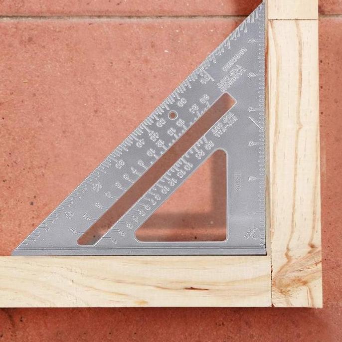 Mepora- Jld Penggaris Siku Segitiga 7-Inch Speed Square 18X25Cm Dengan Gradasi Untuk Tukang Dan Diy 