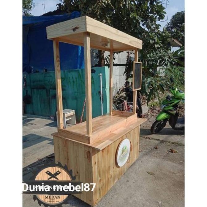 Terlaris Booth Kayu Jati Belanda Murah Gerobak Jualan Booth Portabel Modern