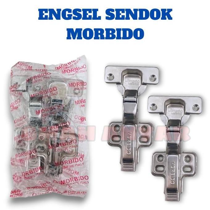 1 PASANG Engsel Sendok Lemari TWIN MORBIDO ELCO Hidrolis Slow Motion Soft Close 35 MM