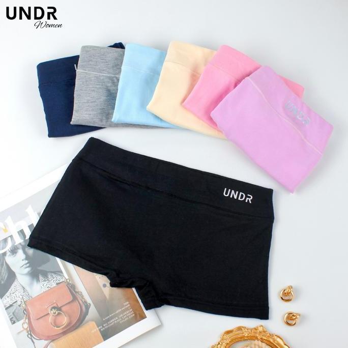 Wkwx- Undr Boxer Wanita Celana Dalam Dalaman Perempuan Boy Short Katun Pure Cotton Cd Kolor Kotak Bo